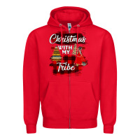 Red Christmas With My Tribe Zipper Hoodie - Bettercallsaul