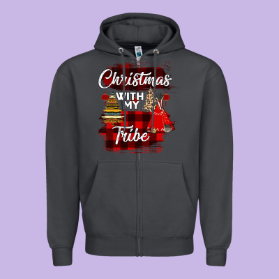 Christmas With My Tribe Zipper Hoodie Designed By Bettercallsaul
