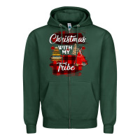Sports Green Christmas With My Tribe Zipper Hoodie - Bettercallsaul