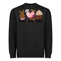 Black peace love bake Heavyweight Sweatshirt - NancyCooperArtShop