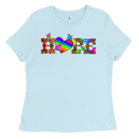 Baby Blue lgbtq heart and hope Ladies Tee - HRA Design Shop