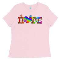Bubblegum Pink lgbtq heart and hope Ladies Tee - HRA Design Shop