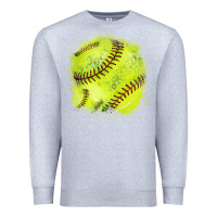 Heather Grey Softball background Premium Sweatshirt - HowdyJamesFarm