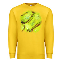 Lemon Softball background Premium Sweatshirt - HowdyJamesFarm