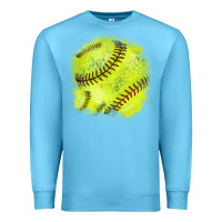 Ocean Blue Softball background Premium Sweatshirt - HowdyJamesFarm