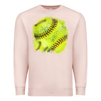 Pale Pink Softball background Premium Sweatshirt - HowdyJamesFarm