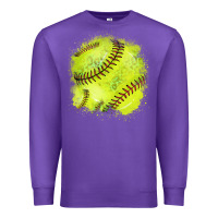 Purple Softball background Premium Sweatshirt - HowdyJamesFarm
