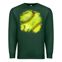 Sports Green Softball background Premium Sweatshirt - HowdyJamesFarm