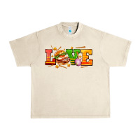 Sandshell love with hamburger Urban Heavy Tee - AdoDesignShop