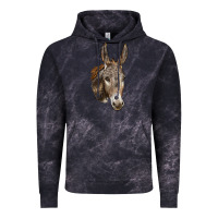 Cloud Black Andalusian Donkey Face Vintage Hoodie - LillyAllenDesigns