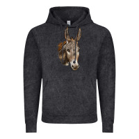 Vintage Black Andalusian Donkey Face Vintage Hoodie - LillyAllenDesigns