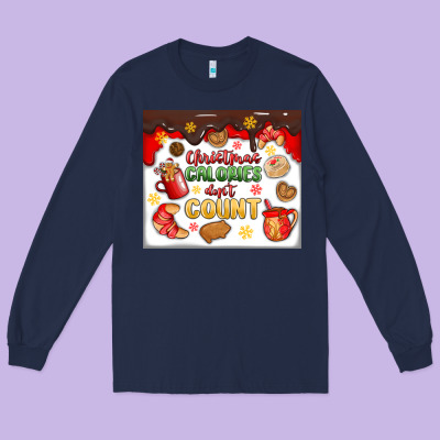 Christmas Calories Don't Count Long Sleeve Tee Designed By Maliassmallbusiness