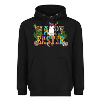 Black Happy Easter with cowboy Easter Day Heavyweight Hoodie - HowdyJamesFarm