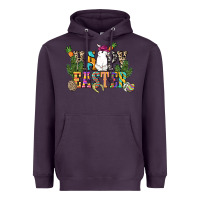 Plum Happy Easter with cowboy Easter Day Heavyweight Hoodie - HowdyJamesFarm