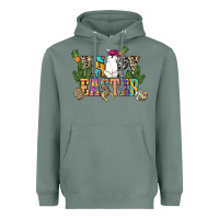 Sage Happy Easter with cowboy Easter Day Heavyweight Hoodie - HowdyJamesFarm