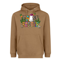 Toasted Coconut Happy Easter with cowboy Easter Day Heavyweight Hoodie - HowdyJamesFarm