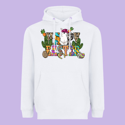 Happy Easter With Cowboy Easter Day Heavyweight Hoodie Designed By Howdyjamesfarm