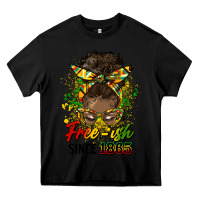 Black free ish since 1865 afro messy bun Heavy Core Tee - HRA Design Shop