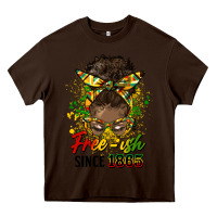 Chocolate Brown free ish since 1865 afro messy bun Heavy Core Tee - HRA Design Shop