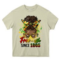 Free Ish Since 1865 Afro Messy Bun Heavy Core Tee | Teevron