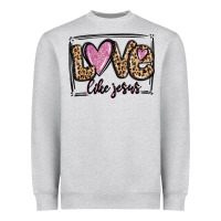 Heather Grey love like jesus Heavyweight Sweatshirt - MaliasSmallBusiness