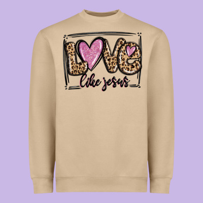 Love Like Jesus Heavyweight Sweatshirt Designed By Maliassmallbusiness