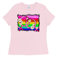 Bubblegum Pink lgbtq gender lesbian symbol Ladies Tee - HRA Design Shop