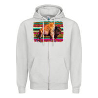 Dove Grey Aztec Buffalo Zipper Hoodie - Bettercallsaul