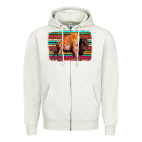 Oatmeal Heather Aztec Buffalo Zipper Hoodie - Bettercallsaul