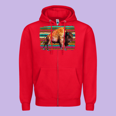 Aztec Buffalo Zipper Hoodie Designed By Bettercallsaul