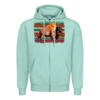 Seafoam Aztec Buffalo Zipper Hoodie - Bettercallsaul