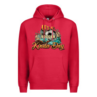 Cardinal It's a Soccer Kinda Day Premium Hoodie - HowdyJamesFarm