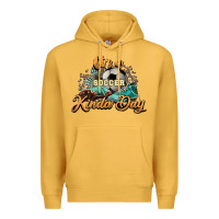 Mustard It's a Soccer Kinda Day Premium Hoodie - HowdyJamesFarm