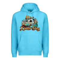 Ocean Blue It's a Soccer Kinda Day Premium Hoodie - HowdyJamesFarm