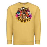 Antique Gold Baby Cow flower Premium Sweatshirt - HowdyJamesFarm