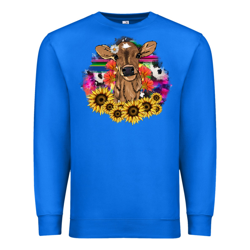 Baby Cow Flower Premium Sweatshirt by HowdyJamesFarm | Teevron