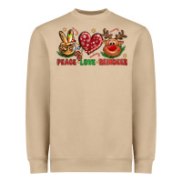 Mushroom peace love reindeer christmas Heavyweight Sweatshirt - NancyCooperArtShop
