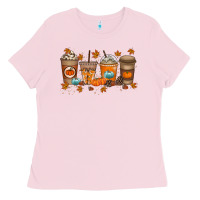 Bubblegum Pink Fall Coffee Drink Ladies Tee - RacoonDesign