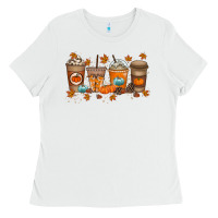 White Fall Coffee Drink Ladies Tee - RacoonDesign