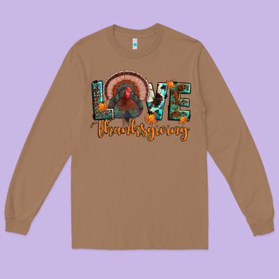 Love Thanksgiving Long Sleeve Tee Designed By Jahusdesignshop