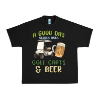 Black a god day starts with golf carts and beer Urban Heavy Tee - MaliasSmallBusiness