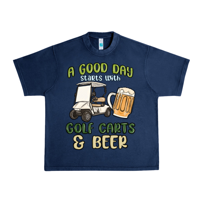 A God Day Starts With Golf Carts And Beer Urban Heavy Tee by MaliasSmallBusiness | Teevron