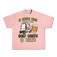 Salmon a god day starts with golf carts and beer Urban Heavy Tee - MaliasSmallBusiness
