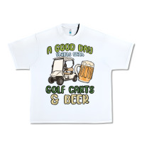 White a god day starts with golf carts and beer Urban Heavy Tee - MaliasSmallBusiness