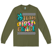 Army Green team first grade Long Sleeve Tee - NancyCooperArtShop