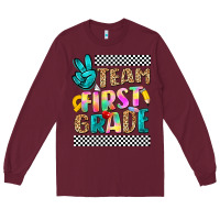 Burgundy team first grade Long Sleeve Tee - NancyCooperArtShop