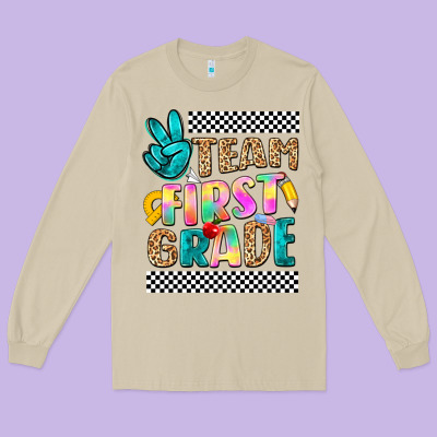 Team First Grade Long Sleeve Tee Designed By Nancycooperartshop