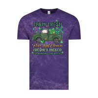 Cloud Purple farm fresh four leaf clovers Vintage Tee - MaliasSmallBusiness