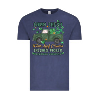 Vintage Denim farm fresh four leaf clovers Vintage Tee - MaliasSmallBusiness