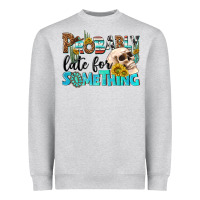 Heather Grey probably late for something Heavyweight Sweatshirt - NancyCooperArtShop
